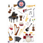 28 gommettes instruments de musique