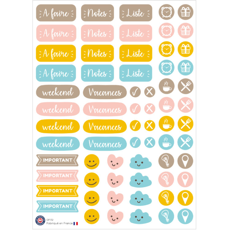 Gommettes Planning | Autocollants Journaling | Les Gommettes Franàaises