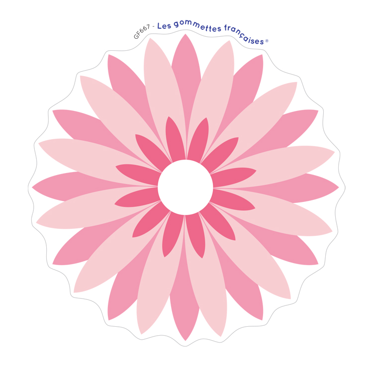 Sticker Fleur Rose - Autocollant Fleur Rose