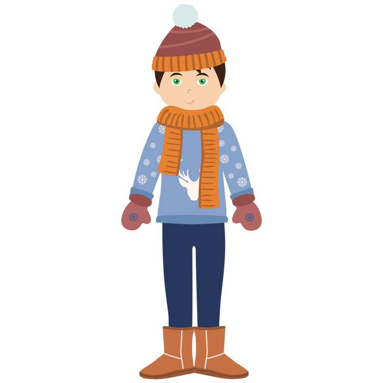 Petit garçon de l'hiver à habiller