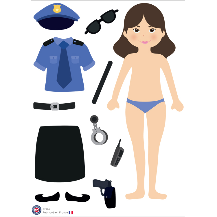 Gommettes policière à habiller | Les gommettes françaises | Fabriquées en France