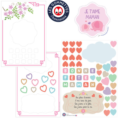 Kit carte de fête des mères en gommettes