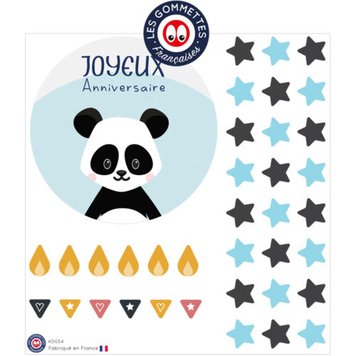 Kit carte anniversaire Panda | Les gommettes françaises | Fabriqués en France