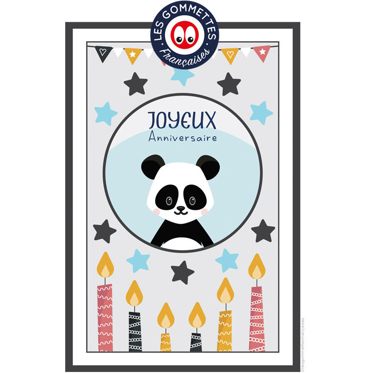 Kit carte anniversaire Panda | Les gommettes françaises | Fabriqués en France