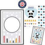 Kit carte Anniversaire en gommettes Panda