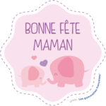 Stickers rose Bonne Fête Maman