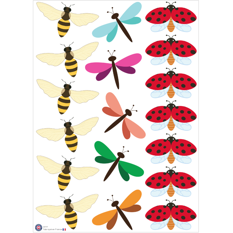 18 maxi stickers décoratifs Insectes