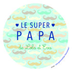 Lot de stickers personnalisés Super Papa