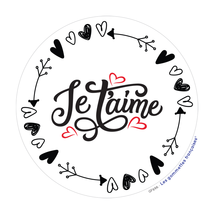 Stickers Je t'aime | Stickers Français | Made in France