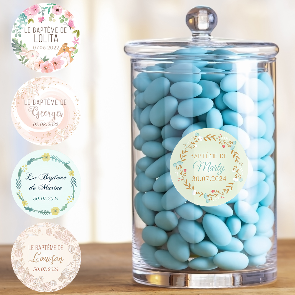 Stickers baptême personnalisés | Les gommettes françaises