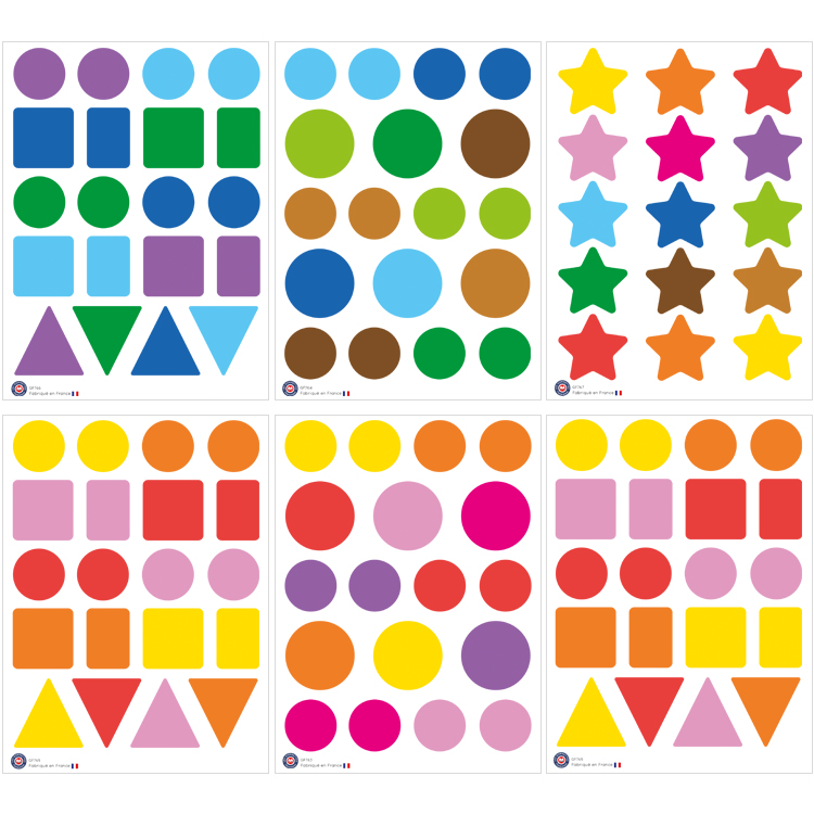 Maxi lot gommettes formes et couleurs - 2509 pcs - Gommettes Formes  assorties - 10 Doigts