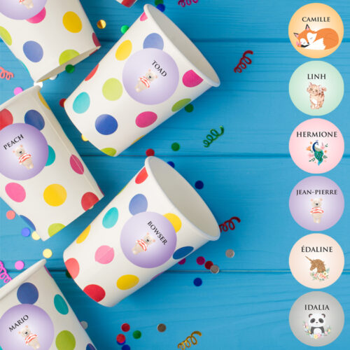 12 stickers Invités Réception à personnaliser