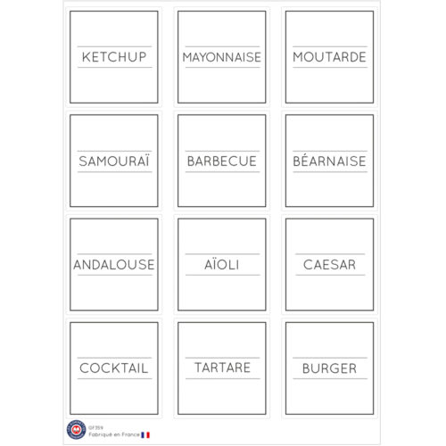 Stickers Sauces | Etiquettes bocaux | Les gommettes françaises
