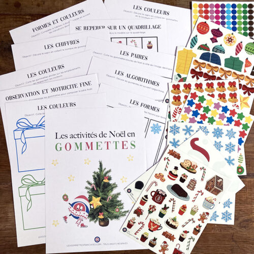Les activités de Noël avec Les Gommettes Françaises - Fichier gratuit