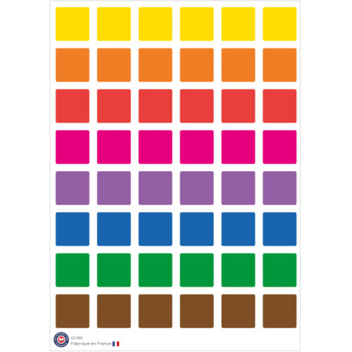 Gommettes carrées multicolores | Les Gommettes françaises