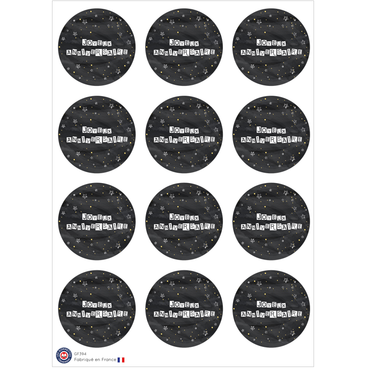 Stickers Joyeux Anniversaire | Les Gommettes Françaises | Stickers fabriqués en France