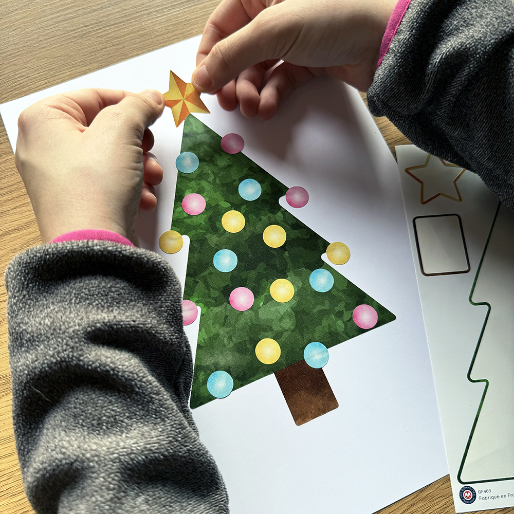 Sapin de Noël en gommettes à assembler | Les Gommettes Françaises