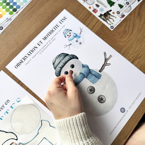 Fichier d'activités de l'hiver en gommettes | Les gommettes françaises | Activités ludiques et pédagogiques
