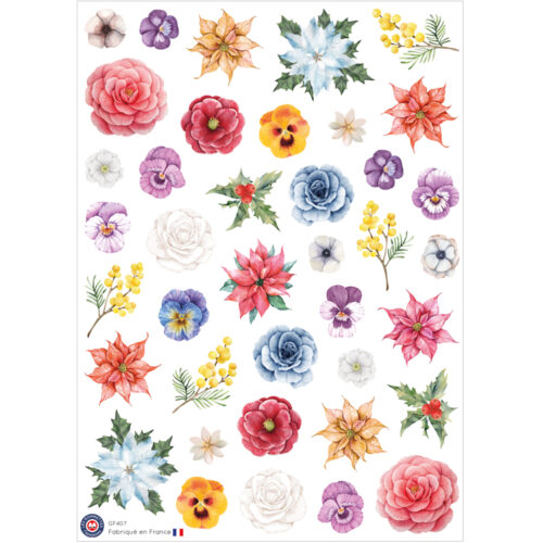 Stickers Fleurs Hiver | Les gommettes Françaises | Autocollants made in France