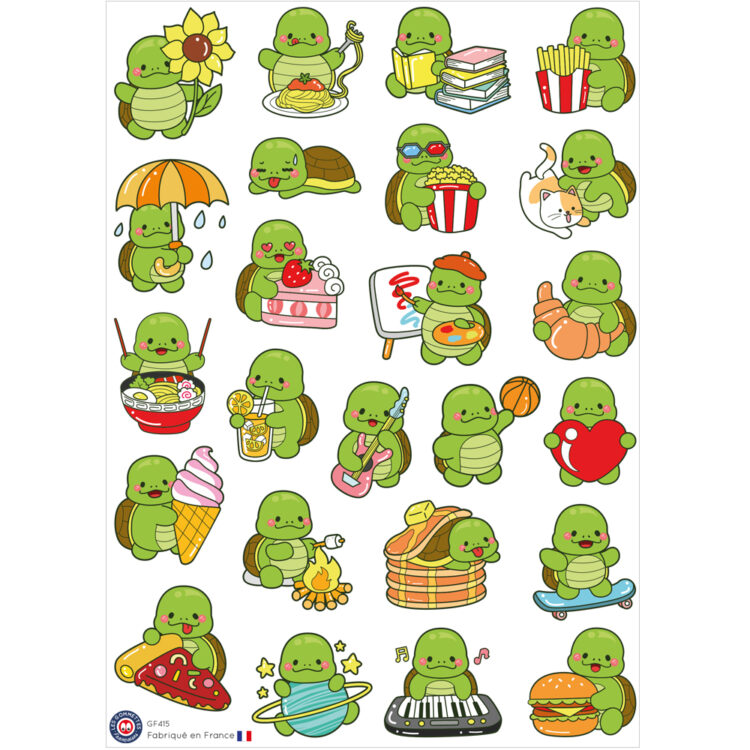 Gommettes Tortues Kawaii les Gommettes Françaises