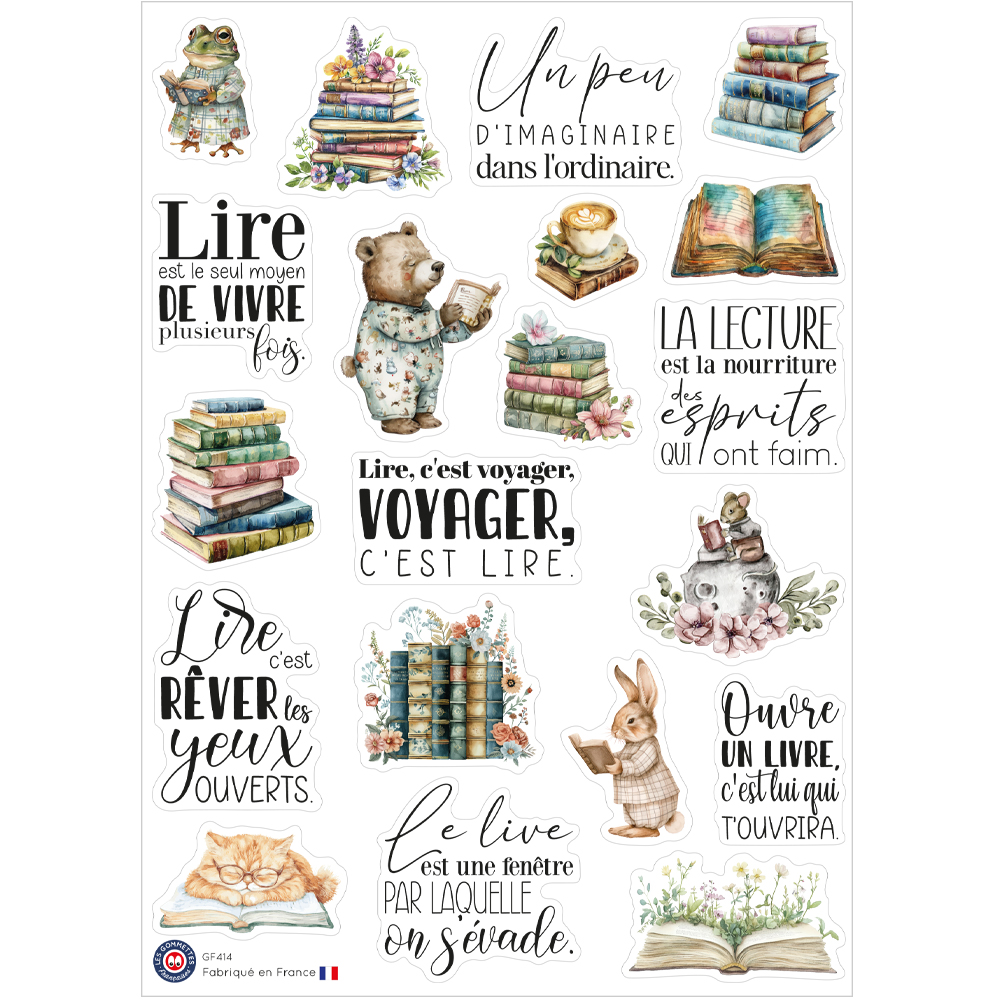 Stickers Lecture | Autocollants citations | Les gommettes françaises