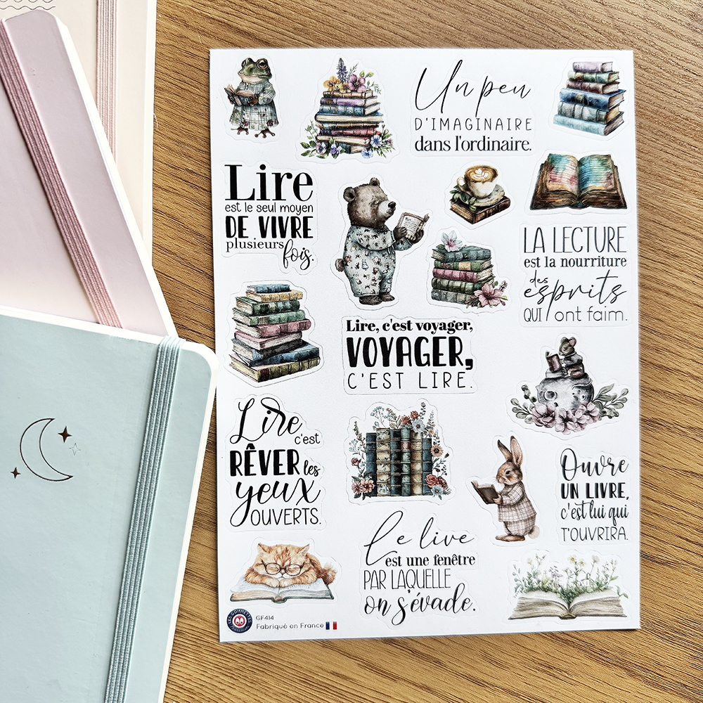 Stickers Lecture | Autocollants citations | Les gommettes françaises