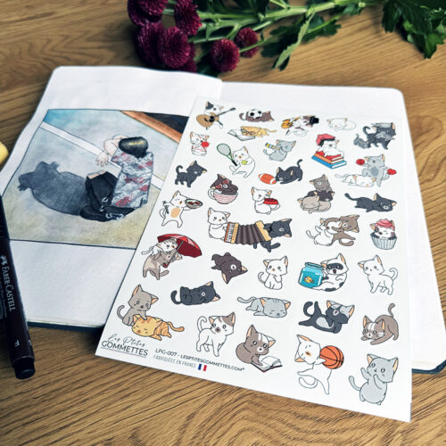 Stickers chats kawaii | Les p'tites gommettes