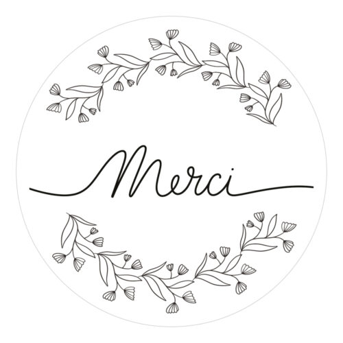 Etiquettes rondes Merci | Les gommettes françaises