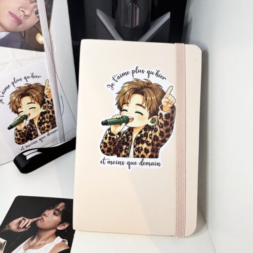 Stickers Je t'aime plus qu'hier et moins que demain - Taehyung BTS | Les Gommettes françaises